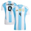 Maillot de Supporter Argentine J. Alvarez 9 Domicile 2024 Pour Homme